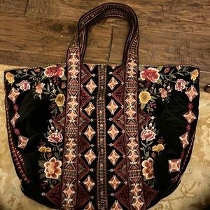 Johnny Was Nepal velveteen tote.